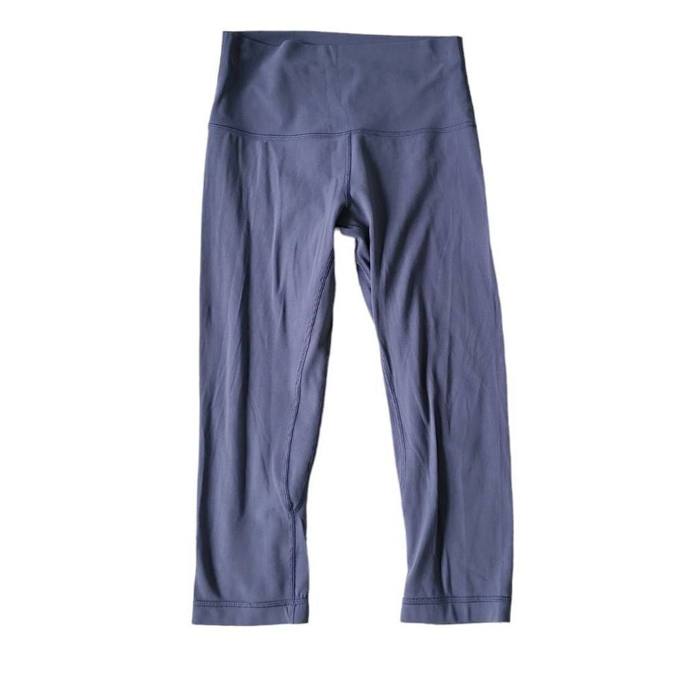 Lululemon Crop Leggings Womens 6 Blue High Rise Athleisure Running & Jogging